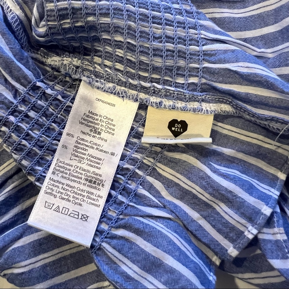 Madewell Flutter-Sleeve Smocked Top in Stripe - Picture 9 of 9